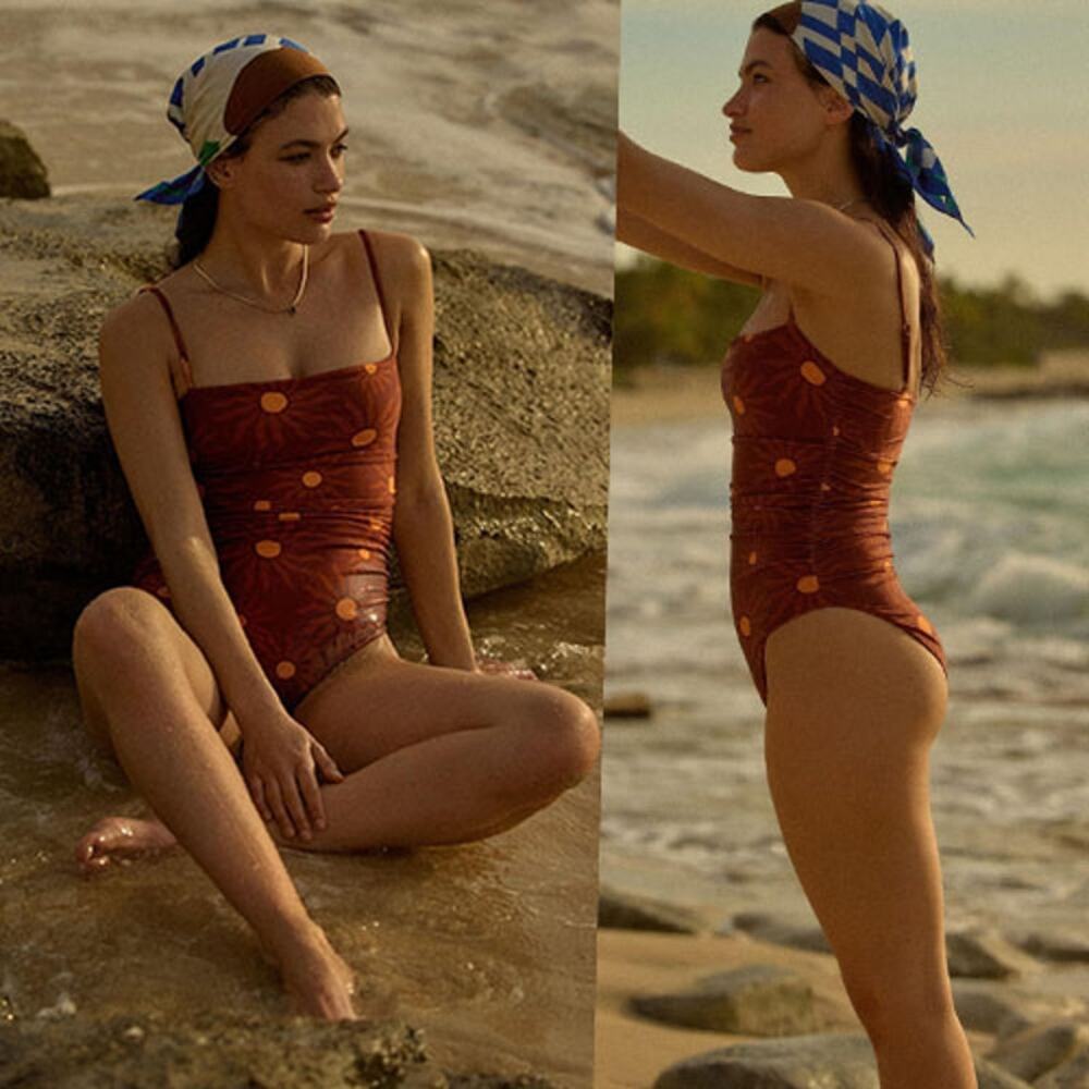 NEW Beach Riot x Anthropologie Mica One-Piece Adjustable Swimsuit Cedar Size: XL